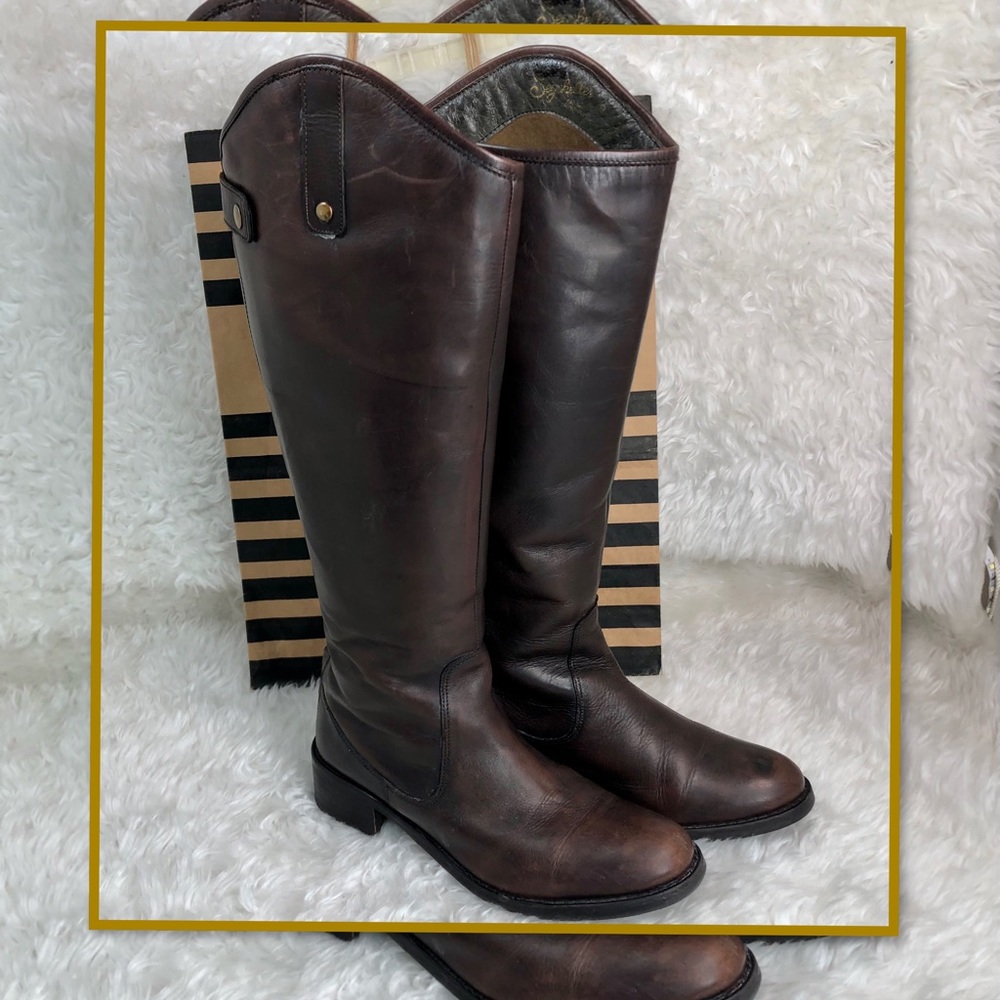 Seychelles Women's Tall Riding Boots in Dark Brown Leather